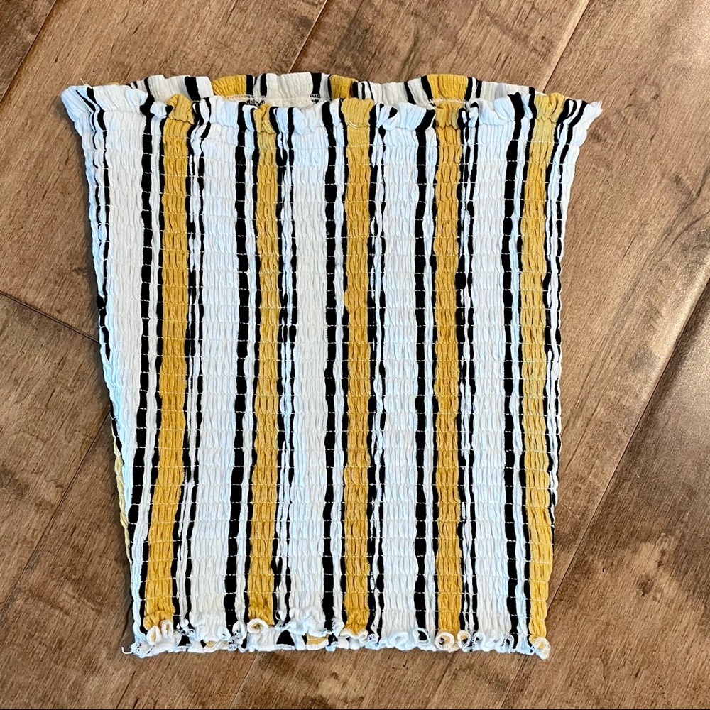 Love Tree Smocked Striped Tube Top Size Medium